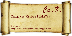 Csipka Krisztián névjegykártya